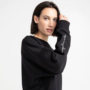 AU COTTON Original Embroidery Women's Loose Fit Sweater Black